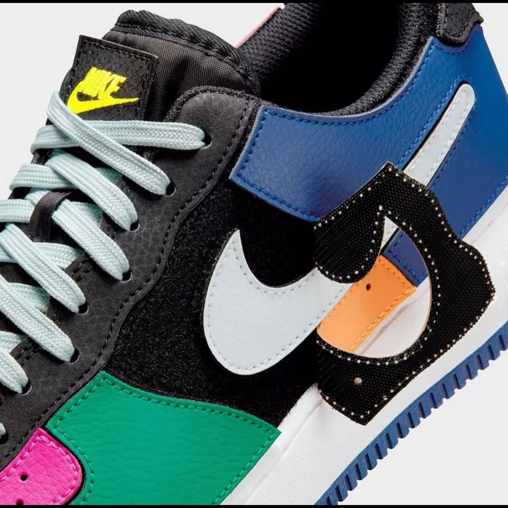 Nike AF 1 Men's 10.5 Shoes Black/Lethal Fuchsia/Orange Chalk/ Grey DB2576-001 - Picture 9 of 10